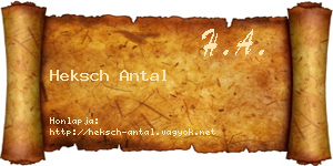 Heksch Antal névjegykártya